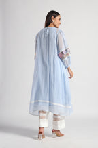 Checkered Kota Doria Patchwork A-Line dress