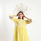 Checkered Kota Doria Patchwork gathered dress