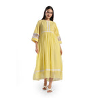Checkered Kota Doria Patchwork gathered dress
