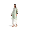 Checkered Kota Doria Patchwork A-Line Kurta with Pants