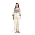 Checkered Kota Doria Patchwork 3 piece co-ord set with inner top