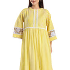 Checkered Kota Doria Patchwork gathered dress