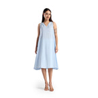 Checkered Kota Doria Patchwork A-Line dress