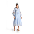 Checkered Kota Doria Patchwork A-Line dress