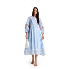 Checkered Kota Doria Patchwork A-Line dress